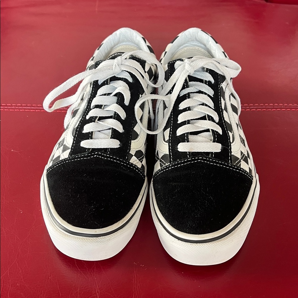 Vans old skool Checkered Platform Black White Sneakers Women Size 7.5 - Picture 4 of 10